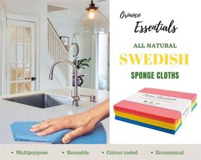 img 3 attached to 🧽 Swedish All-Natural Cellulose Cleaning Cloth: Reusable, Economical, Durable, Multi-Color Sponge