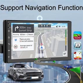 img 1 attached to 🚗 AMPrime Android 9.0 Single Din Car Stereo with Bluetooth 7 Inch Touch Screen GPS Navigation, WiFi Support, Dual USB & DVR Input, Mirror Link for Android iOS Phone + Backup Camera