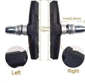 img 1 attached to 🚴 V-Brake Pad Set - 70mm Bike Brake Shoes with Hex Nut and Shims, Noiseless and Non-Skid Performance