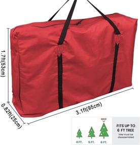 img 3 attached to 🎄 MelonBoat Recharge Order Only: Christmas Tree Storage Bag for 5-6ft Slim Small Artificial Trees - Waterproof Oxford Cloth in Red