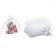 🎁 tendwarm 3x4 закрытые органзовые мешочки: прекрасные свадебные сумочки для мыла, косметики и ювелирных изделий - набор из 100 штук, белый логотип