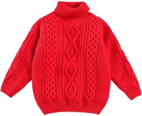img 4 attached to 👦 Toddler Boys' Sweater with Turtleneck Sleeves - Clothing for Sweaters
