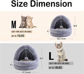 img 3 attached to 🐱 Large Indoor Cat Bed, Soft Cave Bed for Dogs and Small Cats - 2 in 1 Machine Washable Pet Tent, Western Home WH Cat Beds with Super Soft Material, Anti-Slip & Water-Resistant Bottom - Premium Pet Supplies