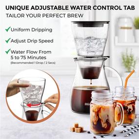 img 1 attached to ☕ Mueller QuickBrew Smooth Cold Brew Coffee and Tea Maker - 47 oz Dripper Iced Coffee Brewer with Adjustable Water Flow, Stainless Steel Filter, Borosilicate Glass Carafe