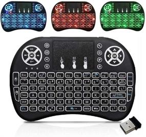 img 4 attached to 💻 Enhanced Mini 2.4GHz Wireless Keyboard: Multi Backlit, Rechargable Battery, Touchpad Mouse, Remote Control - For Android Smart TV Box, HTPC, PC, Pad, Xbox, PS3