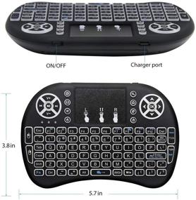 img 1 attached to 💻 Enhanced Mini 2.4GHz Wireless Keyboard: Multi Backlit, Rechargable Battery, Touchpad Mouse, Remote Control - For Android Smart TV Box, HTPC, PC, Pad, Xbox, PS3