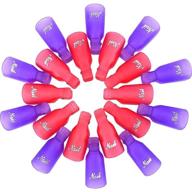 💅 easy and efficient nail polish remover wraps: eboot acrylic nail art caps - 20 pieces in purple and pink logo