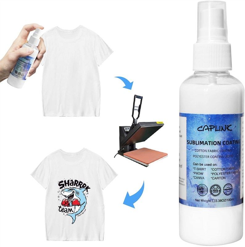 2 Pcs Sublimation Coating Spray(8 oz), Suitable for All Cotton Fabrics, Including T-Shirts, Totes, Pillows, Quick Dry Sublimation Spray for Cotton