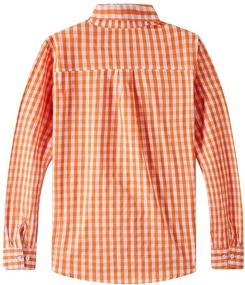 img 3 attached to 👔 Classic Style for Boys: Spring&Gege Long Sleeve Plaid Poplin Button Down Shirt