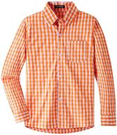 👔 classic style for boys: spring&gege long sleeve plaid poplin button down shirt logo