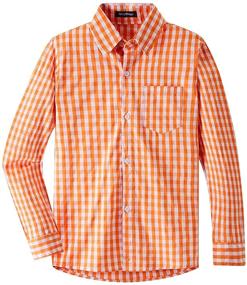 img 4 attached to 👔 Classic Style for Boys: Spring&Gege Long Sleeve Plaid Poplin Button Down Shirt