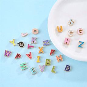 img 3 attached to 🌈 Vibrant YEYULIN Alphabet Letter Beads: Enhance Your Jewelry-Making Creativity with 50pcs of Colorful Alloy Enamel Charms