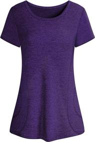 img 4 attached to Cucuchy Women's Yoga Tops: Stylish Flowy Fitness Shirts for Active Workouts