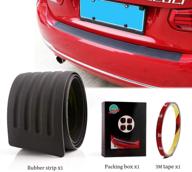 1 set of everbrightt trunk rubber protection strip car rear bumper protector cover - black with 3m tape logo