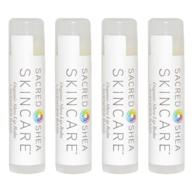 💜 sacred shea skincare organic lavender basil lip balm - natural moisturizer for lips, healing shea butter - 4 pack logo