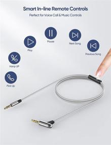 img 3 attached to Tsumbay Aux Cable with Microphone and in-line Control - Premium Nylon 3.5mm Male to Male Headphone Cable for Headphones, PS4, Home/Car Stereos (1m)