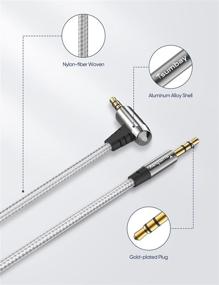 img 2 attached to Tsumbay Aux-кабель с микрофоном и пультом управления - премиальный нейлоновый 3,5 мм кабель мужского качества для наушников для наушников, PS4, домашних/автомобильных стереосистем (1 м)
