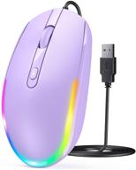 💜 проводная мышь seenda - компьютерная мышь с rgb подсветкой led, цвет фиолетовый - улучшенная связь для ноутбуков, ультрабуков, chromebooks логотип