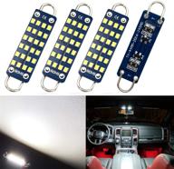 🔆 high-quality 4-pack white 44mm non-polarity festoon led bulbs 12v rigid loop – perfect for buick dome map, engine compartment light logo