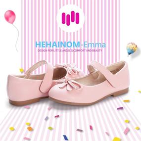 img 3 attached to 🎀 Hehainom Girls Toddler Little Kid Emma Dress Ballet Flats: Stylish Bowknot Ballerina Mary Jane Shoes for School, Wedding Party & More