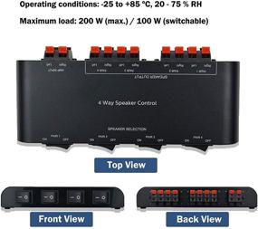 img 2 attached to ADWITS 4-Channel Speaker Switcher Selector Box with Terminal Claps 200W RMS Max 100W Switchable, Black: Amplify Your Audio Setup!