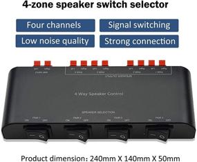 img 3 attached to ADWITS 4-Channel Speaker Switcher Selector Box with Terminal Claps 200W RMS Max 100W Switchable, Black: Amplify Your Audio Setup!