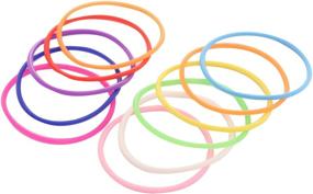 img 3 attached to 🌈 Senkary 120 Pieces Silicone Jelly Bracelets: Rainbow Glow Bracelets for Parties, Women & Girls – Luminous Hair Ties & Party Favors (10 Colors)