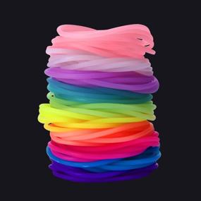 img 1 attached to 🌈 Senkary 120 Pieces Silicone Jelly Bracelets: Rainbow Glow Bracelets for Parties, Women & Girls – Luminous Hair Ties & Party Favors (10 Colors)