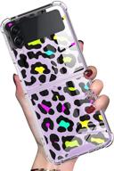 🐆 lsl clear cute leopard print case for samsung galaxy z flip 3 5g: full body protection & wireless charging compatible logo