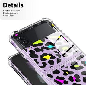 img 3 attached to 🐆 LSL Clear Cute Leopard Print Case for Samsung Galaxy Z Flip 3 5G: Full Body Protection & Wireless Charging Compatible