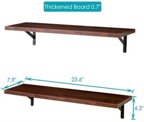 img 3 attached to 📚 SUPERJARE Floating Wall Shelves - Set of 2, Display Ledges, Storage Racks for Room/Kitchen/Office (Walnut)