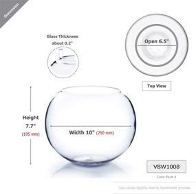 img 3 attached to 🌸 WGV Large Bowl Glass Vase - 9" Diameter, 8" Height - Clear Round Bubble Vase with Multiple Size Choices - Perfect for Wedding, Home Decor, and Events - 1 Piece (VBW1008)