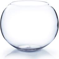 🌸 wgv large bowl glass vase - 9" diameter, 8" height - clear round bubble vase with multiple size choices - perfect for wedding, home decor, and events - 1 piece (vbw1008) logo