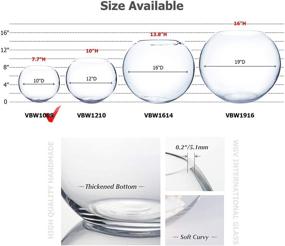 img 2 attached to 🌸 WGV Large Bowl Glass Vase - 9" Diameter, 8" Height - Clear Round Bubble Vase with Multiple Size Choices - Perfect for Wedding, Home Decor, and Events - 1 Piece (VBW1008)