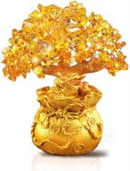 💰 jessie crystal money tree - enhance wealth and luck with yellow citrine money bag - feng shui bonsai style - natural crystal money tree for diy home, office, and party decoration логотип