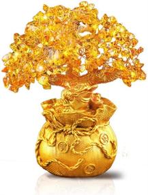 img 4 attached to 💰 Jessie Crystal Money Tree - Enhance Wealth and Luck with Yellow Citrine Money Bag - Feng Shui Bonsai Style - Natural Crystal Money Tree for DIY Home, Office, and Party Decoration