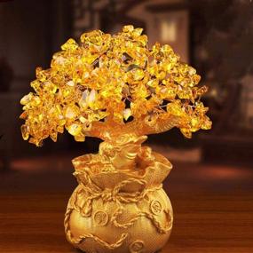 img 1 attached to 💰 Jessie Crystal Money Tree - Enhance Wealth and Luck with Yellow Citrine Money Bag - Feng Shui Bonsai Style - Natural Crystal Money Tree for DIY Home, Office, and Party Decoration