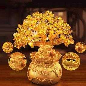 img 2 attached to 💰 Jessie Crystal Money Tree - Enhance Wealth and Luck with Yellow Citrine Money Bag - Feng Shui Bonsai Style - Natural Crystal Money Tree for DIY Home, Office, and Party Decoration