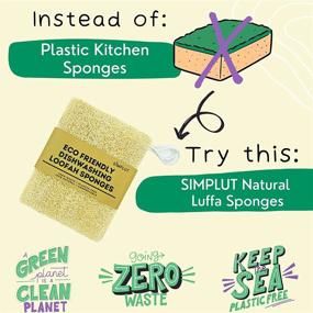 img 2 attached to 🌱 Zero Waste Dishwashing Sponge (Pack of 2) - Improved Handmade Compostable Loofah Sponge - Eco-Friendly Plant-Based Fiber Dish Sponge for Pots, Pans, or Utensils