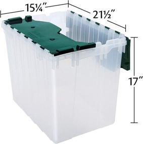 img 1 attached to 📦 Akro-Mils 66497CLDGN 18 Gallon Clear/Green Plastic Storage Container with Hinged Lid - Convenient KeepBox for Organizing and Storing Items