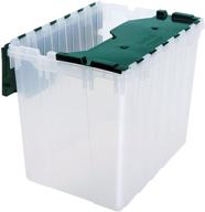 📦 akro-mils 66497cldgn 18 gallon clear/green plastic storage container with hinged lid - convenient keepbox for organizing and storing items logo