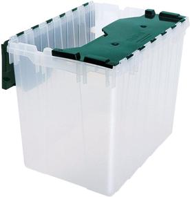 img 4 attached to 📦 Akro-Mils 66497CLDGN 18 Gallon Clear/Green Plastic Storage Container with Hinged Lid - Convenient KeepBox for Organizing and Storing Items