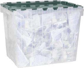 img 2 attached to 📦 Akro-Mils 66497CLDGN 18 Gallon Clear/Green Plastic Storage Container with Hinged Lid - Convenient KeepBox for Organizing and Storing Items
