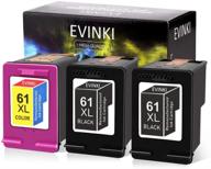 💡 evinki remanufactured ink cartridge for hp 61xl 61 - printer envy 4500 5534 5535 deskjet 2540 1010 3050, officejet 4630 2620 4635 (2 black 1 tri-color) logo