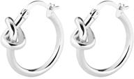 elegant stainless steel hypoallergenic knotted wave small hoop cocktail party earrings logo