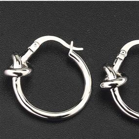 img 2 attached to Elegant Stainless Steel Hypoallergenic Knotted Wave Small Hoop Cocktail Party Earrings