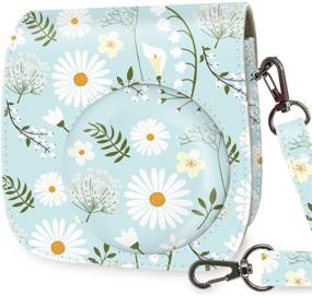 img 4 attached to Stylish and Secure: Wolven Blue Flower Floral Protective Case Bag Purse for Mini 11/9/8/8+ Camera