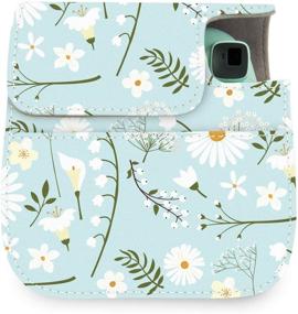 img 1 attached to Stylish and Secure: Wolven Blue Flower Floral Protective Case Bag Purse for Mini 11/9/8/8+ Camera