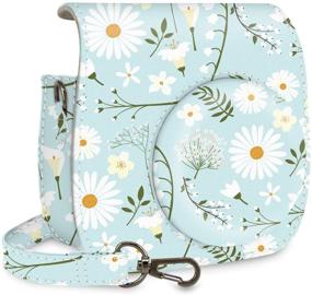 img 3 attached to Stylish and Secure: Wolven Blue Flower Floral Protective Case Bag Purse for Mini 11/9/8/8+ Camera