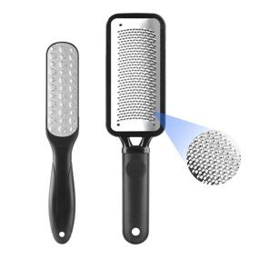 img 3 attached to 🦶 2-Pack Foot File, McoMce Professional Callus Remover for Feet - Stainless Steel Colossal Foot Rasp and Dual-Sided Foot Scraper - Suitable for Wet and Dry Feet - Black